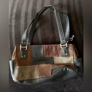 Fossil Patchwork Leather Shoulder Bag